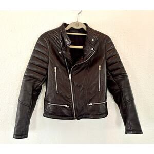 Joseph Perfecto Lambskin Leather Moto Jacket Black – Size 38 (US 6)